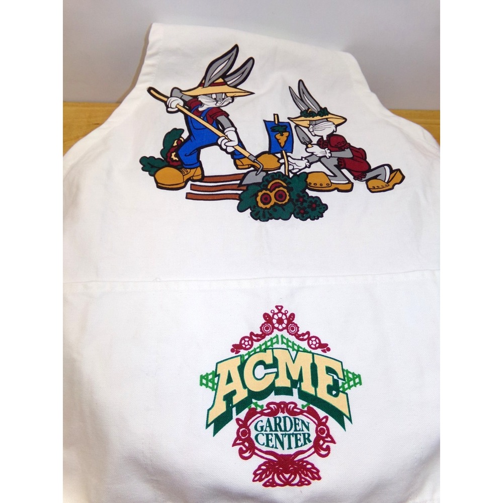 Vintage‎ ACME Garden Center Apron Bugs Bunny & Honey Bunny Youth 1993 USA NWT
